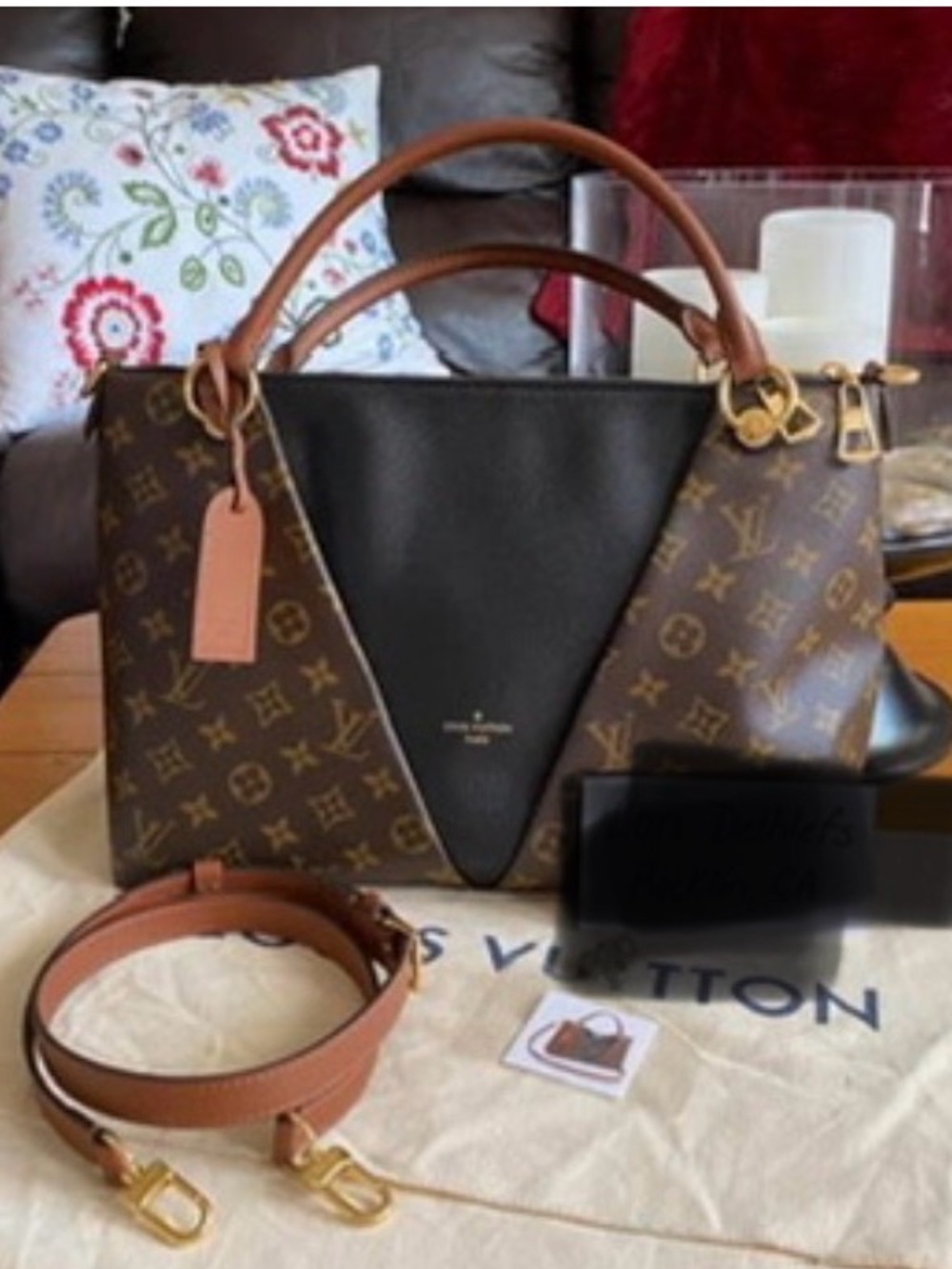 Louis Vuitton V Tote Monogram Top-Handle Satchel Tote Bag